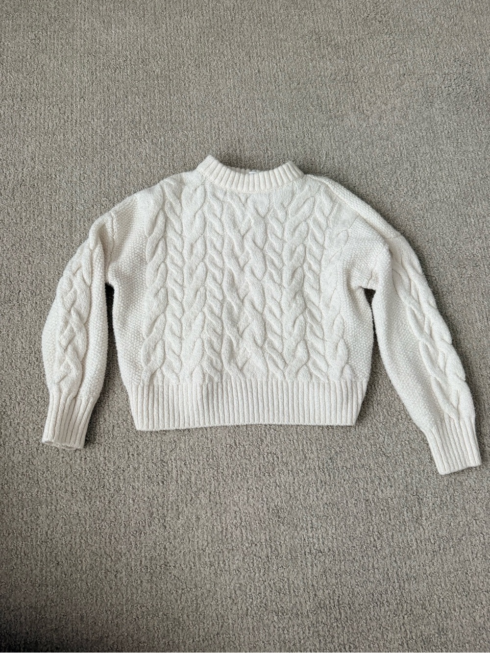 Old Navy Cream Cable Knit Crewneck Sweater - Kids